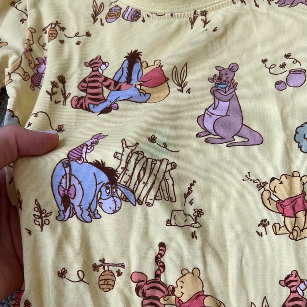 Little Sleepies Yellow Pajama Set with Floral Design - Picture 2 of 4